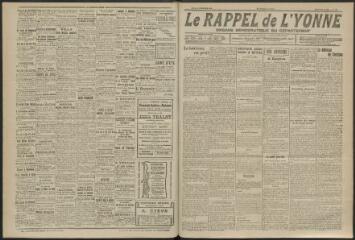 3 vues - Le Rappel de l\'Yonne, organe démocratique du département, n° 335, jeudi 14 septembre 1922 (ouvre la visionneuse)