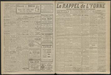 3 vues - Le Rappel de l\'Yonne, organe démocratique du département, n° 359, jeudi 12 octobre 1922 (ouvre la visionneuse)