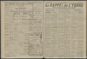 3 vues - Le Rappel de l\'Yonne, organe démocratique du département, n° 363, mardi 17 octobre 1922 (ouvre la visionneuse)