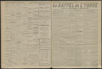3 vues - Le Rappel de l\'Yonne, organe démocratique du département, n° 371, jeudi 26 octobre 1922 (ouvre la visionneuse)