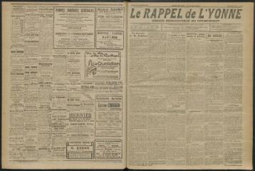3 vues - Le Rappel de l\'Yonne, organe démocratique du département, n° 376, mercredi 1 novembre 1922 (ouvre la visionneuse)