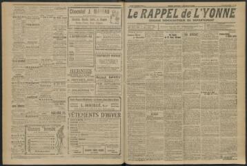 3 vues - Le Rappel de l\'Yonne, organe démocratique du département, n° 380, mardi 7 novembre 1922 (ouvre la visionneuse)