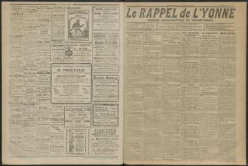 3 vues - Le Rappel de l\'Yonne, organe démocratique du département, n° 418, vendredi 22 décembre 1922 (ouvre la visionneuse)