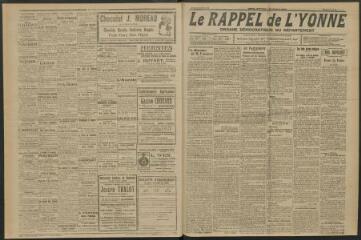 3 vues - Le Rappel de l\'Yonne, organe démocratique du département, n° 14, jeudi 18 janvier 1923 (ouvre la visionneuse)