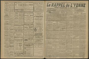 3 vues - Le Rappel de l\'Yonne, organe démocratique du département, n° 51, vendredi 2 mars 1923 (ouvre la visionneuse)