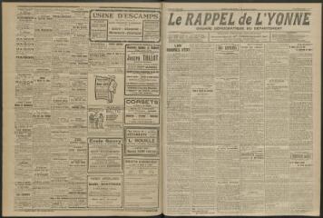 3 vues - Le Rappel de l\'Yonne, organe démocratique du département, n° 99, samedi 28 avril 1923 (ouvre la visionneuse)