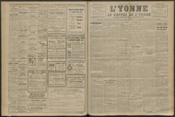 3 vues - L\'Yonne et le Rappel de l\'Yonne, organe démocratique du département, n° 193, mercredi 22 août 1923 (ouvre la visionneuse)