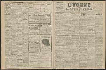 3 vues - L\'Yonne et le Rappel de l\'Yonne, organe démocratique du département, n° 13, mercredi 16 janvier 1924 (ouvre la visionneuse)