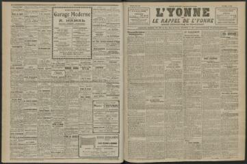 3 vues - L\'Yonne et le Rappel de l\'Yonne, organe démocratique du département, n° 104, jeudi 27 mars 1924 (ouvre la visionneuse)