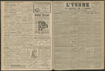 3 vues - L\'Yonne et le Rappel de l\'Yonne, organe démocratique du département, n° 147, dimanche 18 mai 1924 (ouvre la visionneuse)