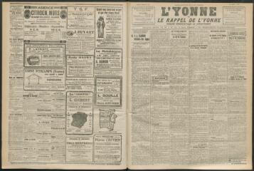 3 vues - L\'Yonne et le Rappel de l\'Yonne, organe démocratique du département, n° 44, mardi 24 février 1925 (ouvre la visionneuse)