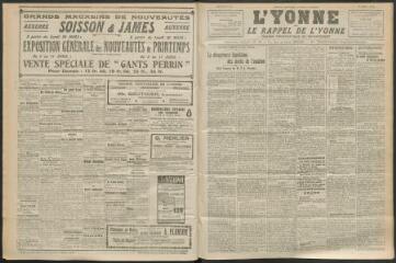 3 vues - L\'Yonne et le Rappel de l\'Yonne, organe démocratique du département, n° 69, jeudi 26 mars 1925 (ouvre la visionneuse)