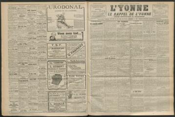 3 vues - L\'Yonne et le Rappel de l\'Yonne, organe démocratique du département, n° 136, mercredi 17 juin 1925 (ouvre la visionneuse)