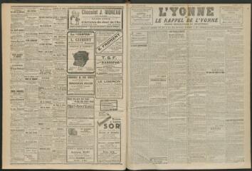 3 vues - L\'Yonne et le Rappel de l\'Yonne, organe démocratique du département, n° 301, jeudi 31 décembre 1925 (ouvre la visionneuse)