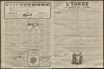 3 vues - L\'Yonne et le Rappel de l\'Yonne, organe démocratique du département, n° 142, samedi 19 juin 1926 (ouvre la visionneuse)
