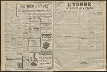 3 vues - L\'Yonne et le Rappel de l\'Yonne, organe démocratique du département, n° 148, lundi 28 juin 1926 (ouvre la visionneuse)