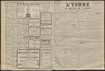 3 vues - L\'Yonne et le Rappel de l\'Yonne, organe démocratique du département, n° 152, vendredi 2 juillet 1926 (ouvre la visionneuse)