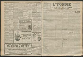 3 vues - L\'Yonne et le Rappel de l\'Yonne, organe démocratique du département, n° 154, lundi 5 juillet 1926 (ouvre la visionneuse)