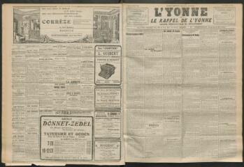 3 vues - L\'Yonne et le Rappel de l\'Yonne, organe démocratique du département, n° 155, mardi 6 juillet 1926 (ouvre la visionneuse)