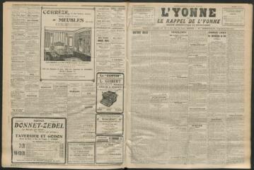 3 vues - L\'Yonne et le Rappel de l\'Yonne, organe démocratique du département, n° 161, mardi 13 juillet 1926 (ouvre la visionneuse)