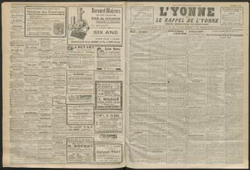 3 vues - L\'Yonne et le Rappel de l\'Yonne, organe démocratique du département, n° 186, lundi 9 août 1926 (ouvre la visionneuse)
