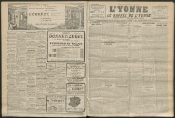 3 vues - L\'Yonne et le Rappel de l\'Yonne, organe démocratique du département, n° 187, mardi 10 août 1926 (ouvre la visionneuse)
