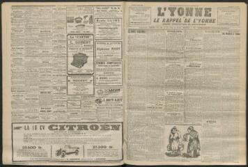 3 vues - L\'Yonne et le Rappel de l\'Yonne, organe démocratique du département, n° 197, samedi 21 août 1926 (ouvre la visionneuse)