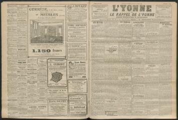 3 vues - L\'Yonne et le Rappel de l\'Yonne, organe démocratique du département, n° 199, mardi 24 août 1926 (ouvre la visionneuse)