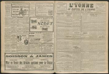 3 vues - L\'Yonne et le Rappel de l\'Yonne, organe démocratique du département, n° 204, lundi 30 août 1926 (ouvre la visionneuse)