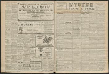 3 vues - L\'Yonne et le Rappel de l\'Yonne, organe démocratique du département, n° 263, lundi 8 novembre 1926 (ouvre la visionneuse)