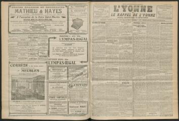 3 vues - L\'Yonne et le Rappel de l\'Yonne, organe démocratique du département, n° 264, mardi 9 novembre 1926 (ouvre la visionneuse)