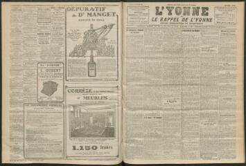 3 vues - L\'Yonne et le Rappel de l\'Yonne, organe démocratique du département, n° 269, mardi 16 novembre 1926 (ouvre la visionneuse)