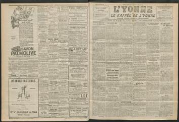 3 vues - L\'Yonne et le Rappel de l\'Yonne, organe démocratique du département, n° 19, lundi 24 janvier 1927 (ouvre la visionneuse)
