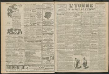 3 vues - L\'Yonne et le Rappel de l\'Yonne, organe démocratique du département, n° 24, samedi 29 janvier 1927 (ouvre la visionneuse)
