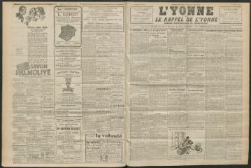 3 vues - L\'Yonne et le Rappel de l\'Yonne, organe démocratique du département, n° 55, samedi 12 mars 1927 (ouvre la visionneuse)