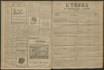3 vues - L\'Yonne et le Rappel de l\'Yonne, organe démocratique du département, n° 70, mercredi 30 mars 1927 (ouvre la visionneuse)