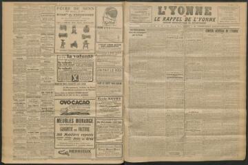 3 vues - L\'Yonne et le Rappel de l\'Yonne, organe démocratique du département, n° 99, mercredi 4 mai 1927 (ouvre la visionneuse)