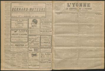 3 vues - L\'Yonne et le Rappel de l\'Yonne, organe démocratique du département, n° 113, vendredi 20 mai 1927 (ouvre la visionneuse)