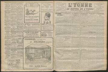 3 vues - L\'Yonne et le Rappel de l\'Yonne, organe démocratique du département, n° 150, mardi 5 juillet 1927 (ouvre la visionneuse)