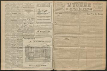 3 vues - L\'Yonne et le Rappel de l\'Yonne, organe démocratique du département, n° 174, mardi 2 août 1927 (ouvre la visionneuse)