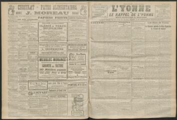3 vues - L\'Yonne et le Rappel de l\'Yonne, organe démocratique du département, n° 184, mardi 16 août 1927 (ouvre la visionneuse)