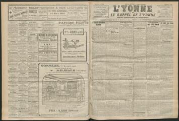 3 vues - L\'Yonne et le Rappel de l\'Yonne, organe démocratique du département, n° 185, mercredi 17 août 1927 (ouvre la visionneuse)