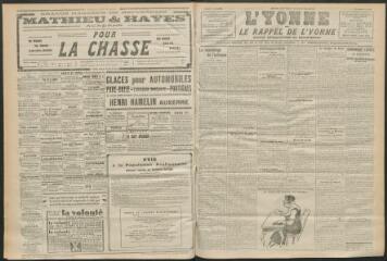 3 vues - L\'Yonne et le Rappel de l\'Yonne, organe démocratique du département, n° 188, samedi 20 août 1927 (ouvre la visionneuse)