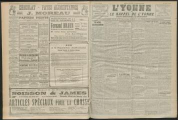 3 vues - L\'Yonne et le Rappel de l\'Yonne, organe démocratique du département, n° 189, lundi 22 août 1927 (ouvre la visionneuse)