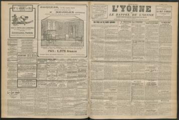 3 vues - L\'Yonne et le Rappel de l\'Yonne, organe démocratique du département, n° 215, mardi 27 septembre 1927 (ouvre la visionneuse)