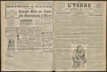 3 vues - L\'Yonne et le Rappel de l\'Yonne, organe démocratique du département, n° 232, samedi 8 octobre 1927 (ouvre la visionneuse)