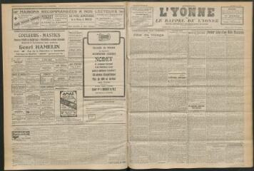 3 vues - L\'Yonne et le Rappel de l\'Yonne, organe démocratique du département, n° 247, mercredi 26 octobre 1927 (ouvre la visionneuse)