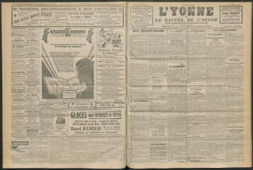 3 vues - L\'Yonne et le Rappel de l\'Yonne, organe démocratique du département, n° 263, mercredi 16 novembre 1927 (ouvre la visionneuse)