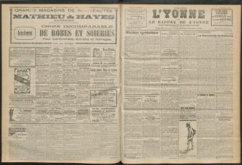 3 vues - L\'Yonne et le Rappel de l\'Yonne, organe démocratique du département, n° 266, samedi 19 novembre 1927 (ouvre la visionneuse)