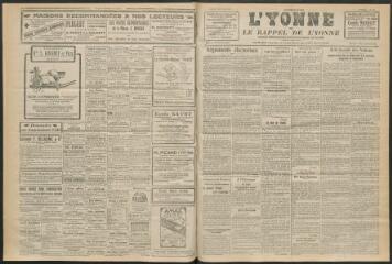 3 vues - L\'Yonne et le Rappel de l\'Yonne, organe démocratique du département, n° 276, jeudi 1 décembre 1927 (ouvre la visionneuse)